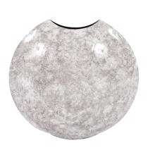 Round Gray Marbled Iron Disc Vase, Large