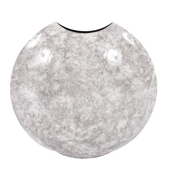 Vinyl Wall Covering Accessories Accessories Round Gray Marbled Iron Disc Vase, Large