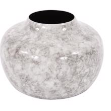 Round Gray Marbled Iron Pod Vase, Small