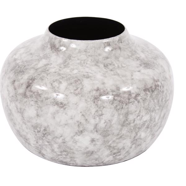 Vinyl Wall Covering Accessories Accessories Round Gray Marbled Iron Pod Vase, Small