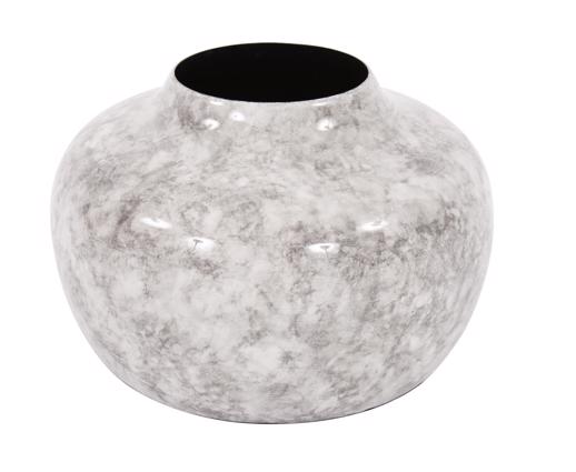  Accessories Accessories Round Gray Marbled Iron Pod Vase, Small