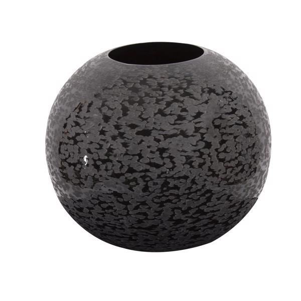 Vinyl Wall Covering Accessories Accessories Chiseled Texture Black Iron Globe Vase, Small
