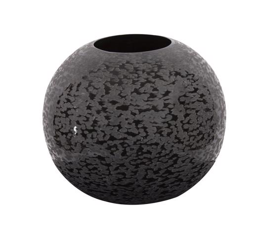  Accessories Accessories Chiseled Texture Black Iron Globe Vase, Small