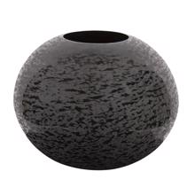 Chiseled Texture Black Iron Globe Vase, Large