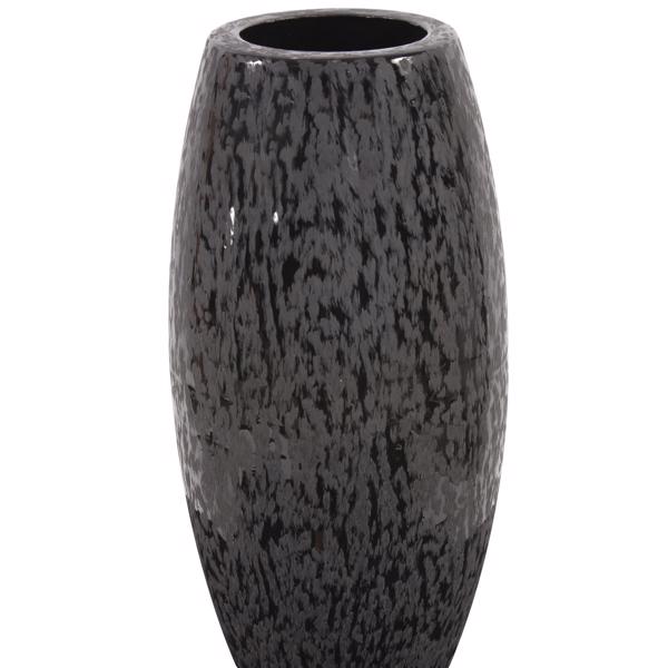 Vinyl Wall Covering Accessories Accessories Chiseled Texture Black Iron Cylinder Vase, Small