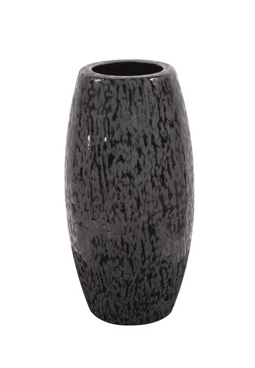  Accessories Accessories Chiseled Texture Black Iron Cylinder Vase, Small