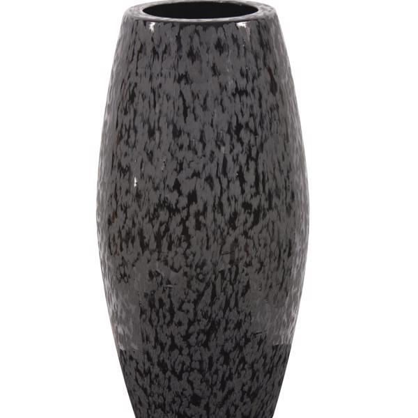 Vinyl Wall Covering Accessories Accessories Chiseled Texture Black Iron Cylinder Vase, Large