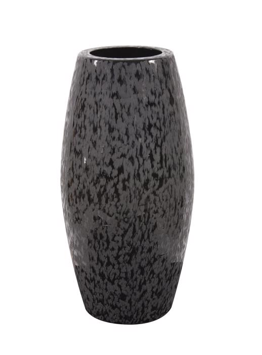  Accessories Accessories Chiseled Texture Black Iron Cylinder Vase, Large