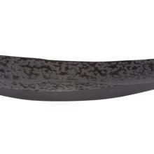 Chiseled Texture Black Iron Elongated Tray, Small