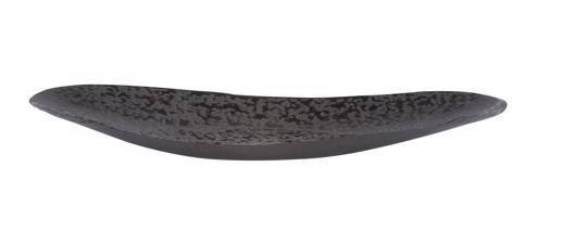  Accessories Accessories Chiseled Texture Black Iron Elongated Tray, Small