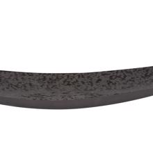 Chiseled Texture Black Iron Elongated Tray, Large