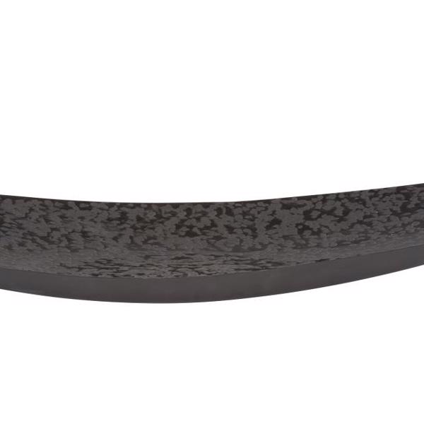 Vinyl Wall Covering Accessories Accessories Chiseled Texture Black Iron Elongated Tray, Large