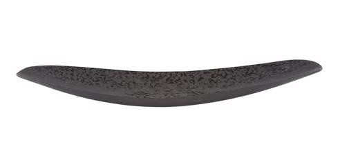  Accessories Accessories Chiseled Texture Black Iron Elongated Tray, Large
