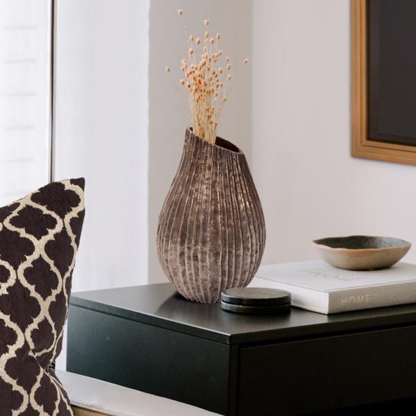 Vinyl Wall Covering Accessories Accessories Organic Grooved Teardrop Aluminum Vase