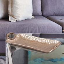 Hammered Organic Gold Aluminum Tray, Small