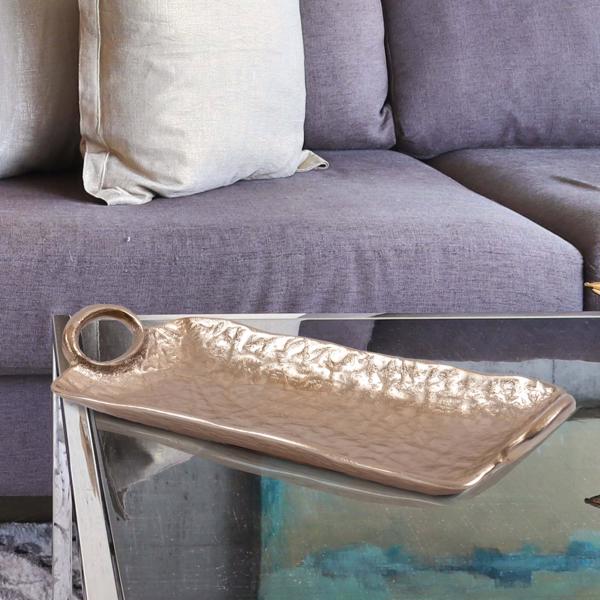 Vinyl Wall Covering Accessories Accessories Hammered Organic Gold Aluminum Tray, Small