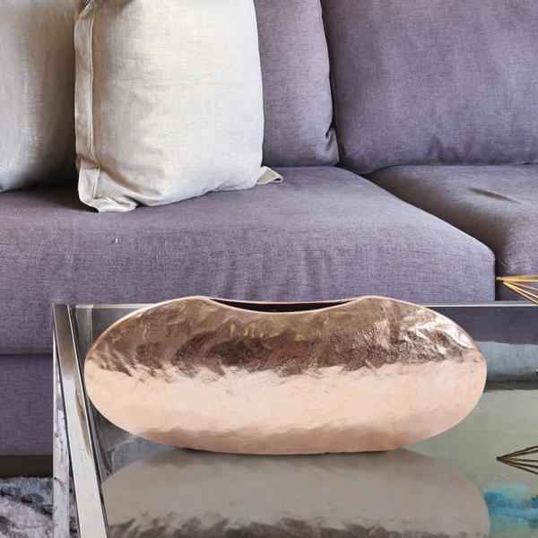 Vinyl Wall Covering Accessories Accessories Hammered Organic Gold Aluminum Canoe Vase, Small