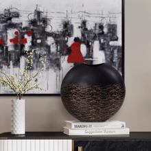 Golden Thread Large Disc Vase