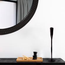 Asher Sculpted Cast Aluminum Candlestick in Ebony,