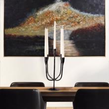 Asher Sculpted Cast Aluminum Five Arm Candle Holde