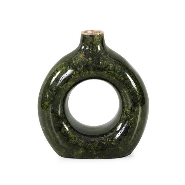 Vinyl Wall Covering Accessories Accessories Renaldi Emerald Gold Round Vase- Medium