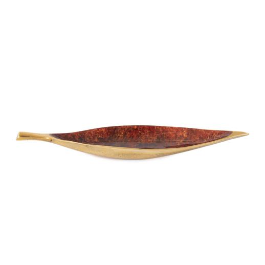  Accessories Accessories Sharma Crimson Gold Shallow Leaf Bowl- Small