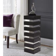 Stepped Black Wood Veneer Pedestal with Mirror - T