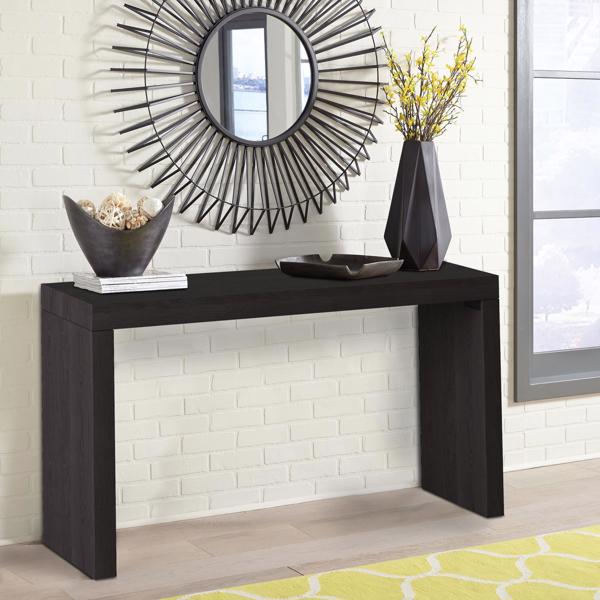 Vinyl Wall Covering Accent Furniture Accent Furniture Black Wood Grain Veneer Console Table