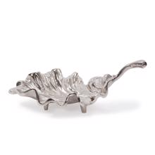 Calathea Leaf Polished Silver Sculpture, Small