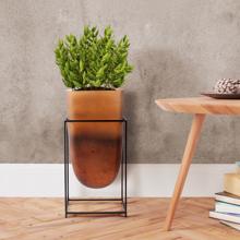 Bronze Euler Vase with Black Iron Stand, Tall