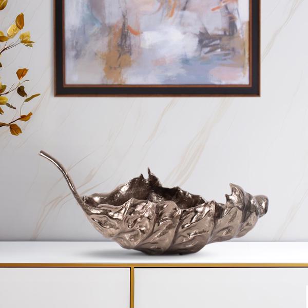 Vinyl Wall Covering Accessories Accessories Aspen Leaf Cast Aluminum Bowl