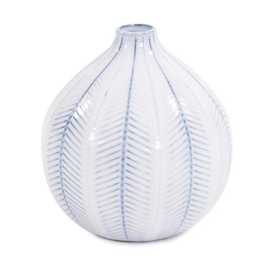  Accessories Accessories Blue and White Chevron Ceramic Globe Vase Small