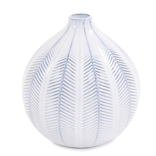  Accessories Accessories Blue and White Chevron Ceramic Globe Vase Large