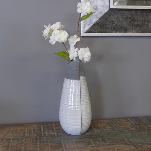  Accessories Accessories Rolled Two Tone Gray Vase, Medium