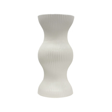 White Ribbed Vase Large
