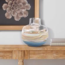 Cyprus Short Bulbous Hand Blown Glass Vase