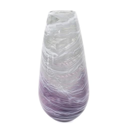  Accessories Accessories Swirled Smoke and Aubergine Torpedo Glass Vase- Tall