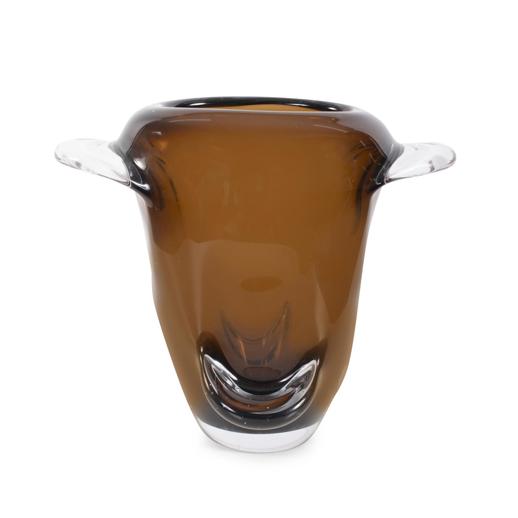  Accessories Accessories Smokey Umber Flared Edged Glass Vase- Short