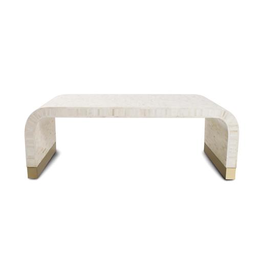  Accent Furniture Accent Furniture Michelina Inlayed Bone and Brass Coffee Table