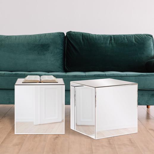  Accent Furniture Accent Furniture Mirrored Cube Table