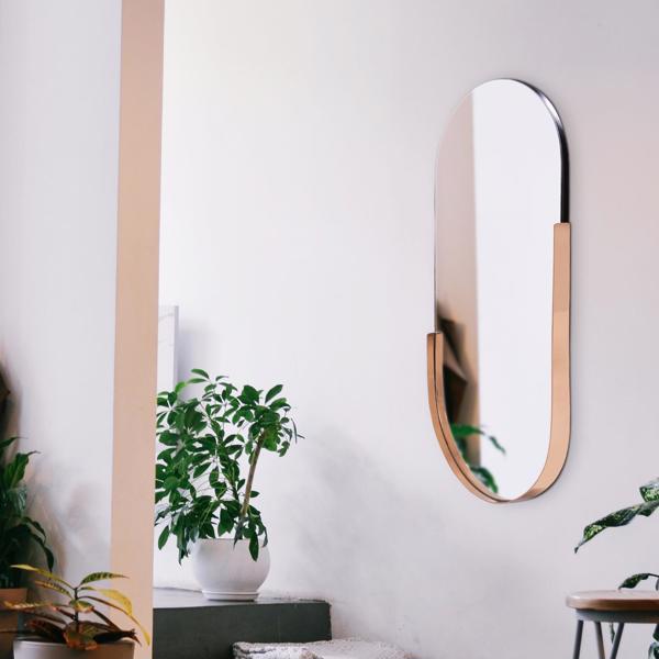 Vinyl Wall Covering Mirrors Mirrors Dante Stainless Steel Rose Gold Capsule  Mirror