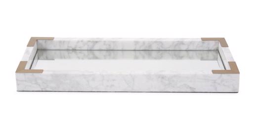  Accessories Accessories White Mirrored Marble Tray