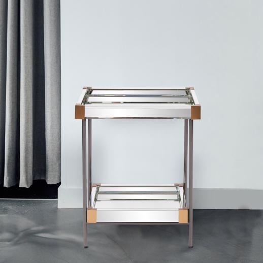  Accent Furniture Accent Furniture Elaine Mirrored Side Table