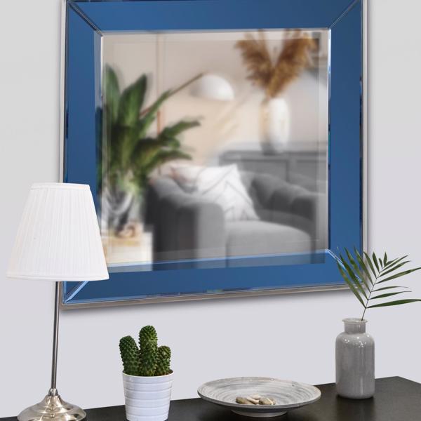 Vinyl Wall Covering Mirrors Mirrors Square Devon Mirror in Blue