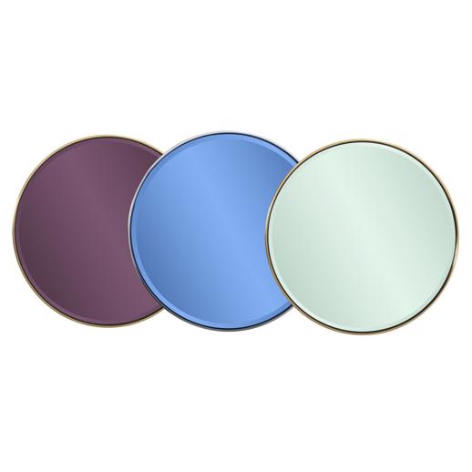  Mirrors Mirrors Broidy Round Mirror, Aubergine Purple