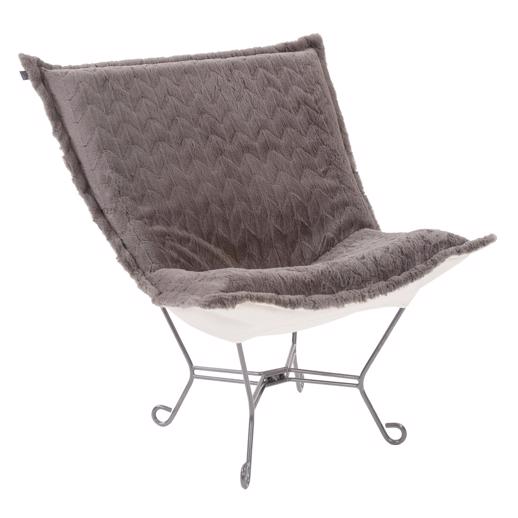  Accent Furniture Accent Furniture Scroll Puff Chair Angora Stone