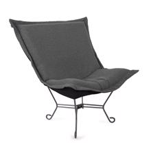Scroll Puff Chair Titanium, Barbet Charcoal/Black