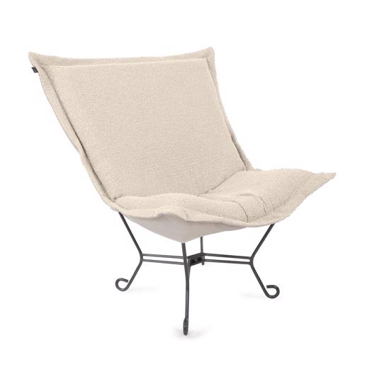  Accent Furniture Accent Furniture Scroll Puff Chair Titanium, Barbet Natural/Natural