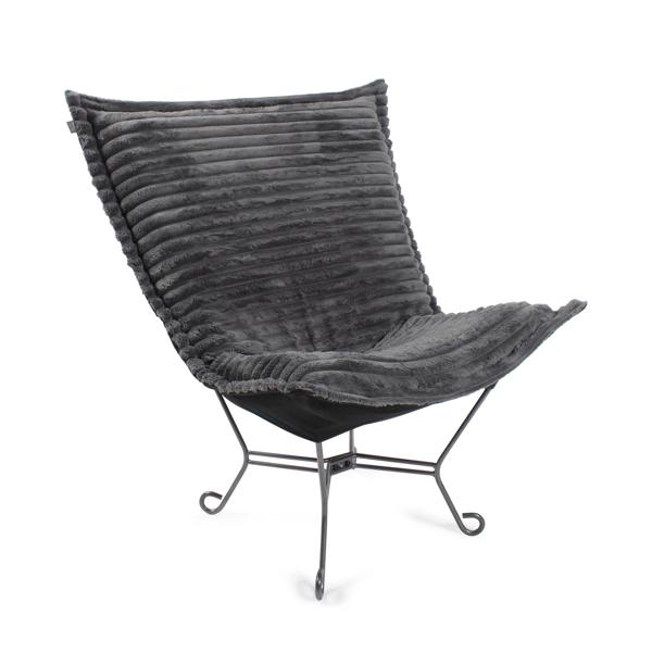 Vinyl Wall Covering Accent Furniture Accent Furniture Puff Chair Shar Pei Charcoal/Black