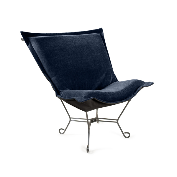 Vinyl Wall Covering Accent Furniture Accent Furniture Komodo Navy Puff Chair and Frame